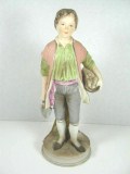 Vintage Bisque Porcelain Boy Potato Farmer Figurine
